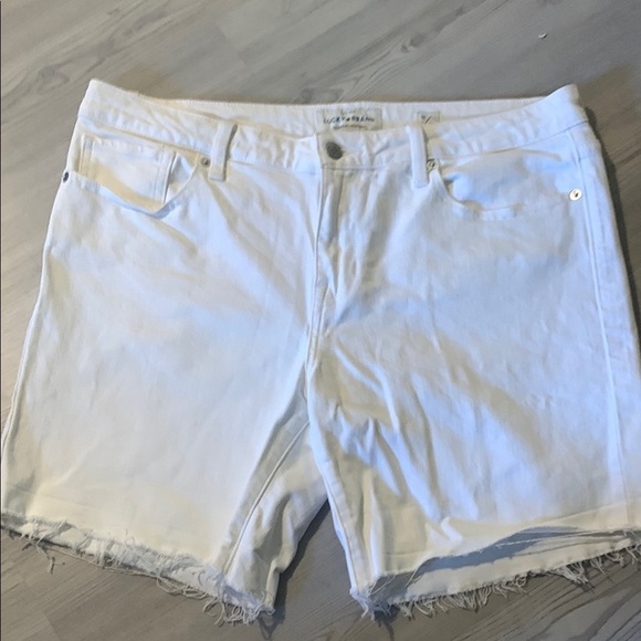 Lucky Brand Pants - Lucky Brand White Jean Shorts with Frayed Hem
